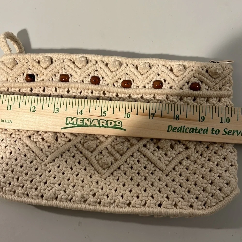 Macrame Clutch with Beading Arm Strap small size